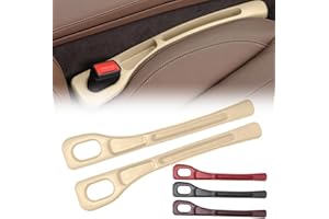 SHUOHONG 2 Stück Aufbewahrungsbox für Autositze, Universal Autositz Spaltfüller, Car Accessories Interior, Autositz Lückenfüller für Verhinderung des Herunterfallens Von Gegenständen (Beige)