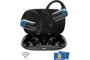 ‎WOOASK Ai Kopfhörer Übersetzer, Übersetzungskopfhörer ohne Internet, 144 Online & 11 Offline Sprachen Übersetzer Echtzeit, komfortable 3-in-1 OWS Übersetzer Ohrhörer für Reisen, Business und Lernen (Schwarz)