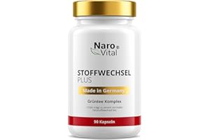 ‎NAROVITAL Stoffwechsel Beschleunigen Abnehmen Komplex - Hochdosiert mit Grüntee, Grüner Kaffee, Bittermelone, Guarana, Cholin und Ingwer - 90 vegane Stoffwechsel Kapseln - Tabletten Diät Unterstützung