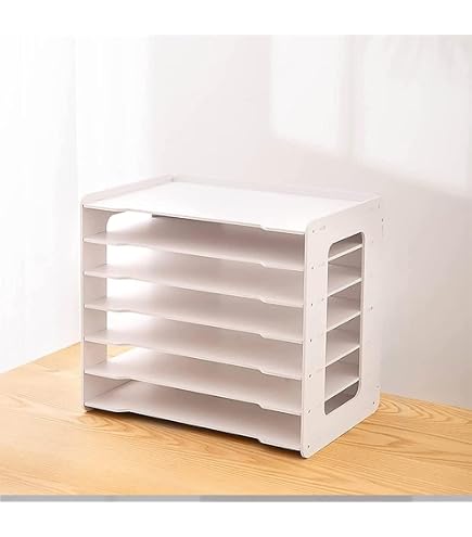 Panier De Rangement Bureau Bois Multifonction A3 - Boîte Dossiers & Fournitures 44x31x27,2 Cm - Organisateur Solide