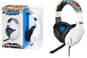 indeca BUSINESS Cascos Gamer Compatible con Switch y PS5 | Headset Gaming: Auriculares ergonómicos con Sonido estéreo y micrófono | Cable de 1,1 Metros con Entrada Universal de 3.5mm (Graffiti)