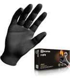 Gants Nitrile Noir GoGrip MERCATOR - Taille XXL, 50 Pièces - Épais, Anti-Dérapant, Sans Latex