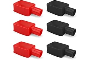 Batteriepolabdeckung, HERKINDNESS 6 Stück Gummi Batterie Polabdeckung, Positiv Negativ Batteriepol Abdeckungen, Isolierung Autobatterie Polabdeckung, für Autos, E-Bikes, Lkws