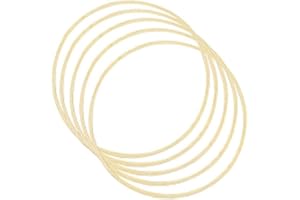 Yeenee Wreath Rings, 5 pcs Wooden Bamboo Floral Hoop Set - Wreath Macrame Craft Hoop Rings for DIY Dream Catcher, Wall Hanging Crafts, Wedding Wreath Decor and Crafts Making (12 Inch)