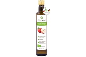 GREAT VITA MeaVita Vinagre de Sidra Orgánico de Manzana, naturalmente turbio y sin filtrar con nuez de vinagre, 1 paquete (1 x 500 ml)