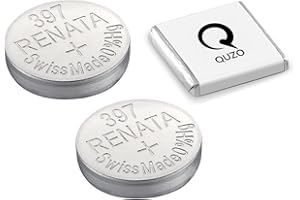 QUZO RENATA Bundle of 2 x Renata 397 Watch Battery 1.55v SR726SW + Quzo Belgian Chocolate - Official Renata Watch Batteries