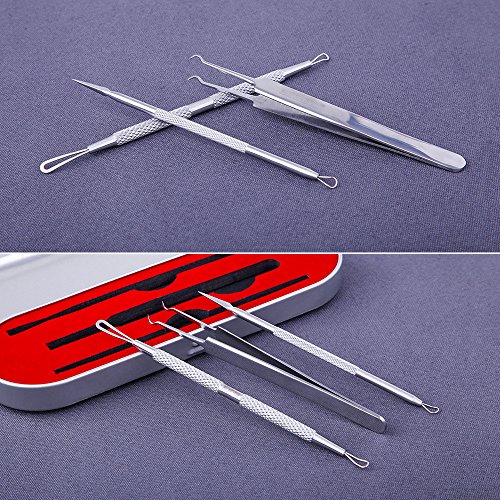 BEZOX 3Stk. Mitesserentferner Werkzeug Komedonenquetscher Set aus Edelstahl Gesundheit Behandlung für Pickel Whiteheads Akne Extraktoren - 5