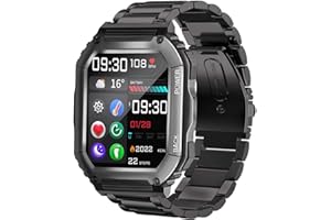 BLUESHAWEU Bleushaweu Armband Kompatibel mit PASONOMI Herren 1,8'' Smartwatch, Classic Edelstahl Uhrenarmband für PASONOMI Smartwatch KR06 / NONGAMX KR06 Smartwatch