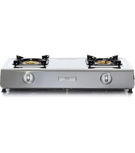 Fornello A Gas Gpl / Metano A 2 Fuochi Pianale In Acciaio Inox Cfparker Mod. 5522GB Colore: Grigio Blu - Foto 7