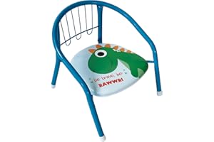 ARDITEX Silla Infantil Dino Zaska, Silla Metal 35,5 x 30 x 33,5 cm Verde