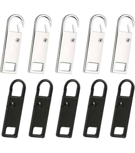 Cursori Per Cerniera Metallica Di Ricambio - Kit 10 Pezzi Per Riparazione Valigie, Zaini E Giacca