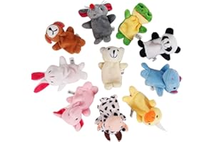 EIYVPRA 10 pièces marionnettes à doigts Marionnettes à Doigts Petit Cadeau d'anniversaire d'enfant Ensemble de Jouets en Peluche pour garçons et Filles Cadeaux pour Noël, Pâques et fête d'enfants