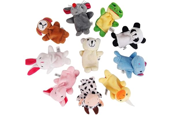 EIYVPRA 10 pièces marionnettes à doigts Marionnettes à Doigts Petit Cadeau d'anniversaire d'enfant Ensemble de Jouets en Peluche pour garçons et Filles Cadeaux pour Noël, Pâques et fête d'enfants