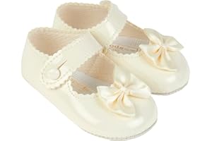 EARLY DAYS Baypods, Baby Shoes for Girls, Soft Soled Pre Walker Shoes, Soft Faux Leather Baby Shoes, Made in England
