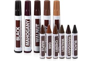 OUDQFCJ 10 Piezas Kit Bolígrafo para retocar muebles de madera, Parquet, Laminado, Encimeras, Retoque, Rotulador de Corrección, Rotuladores de Rayones, Masilla Reparadora