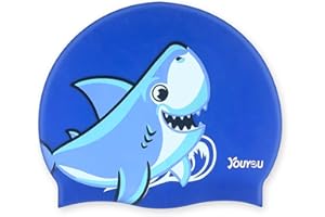 Eurtes Bonnet de Bain Enfant, Bonnet de Piscine Cheveux Longs pour Garçons et Filles de 5 à 12 Ans, Silicone Souple Hypoallergénique pour Les Ados aux Cheveux Bouclés, Tresses