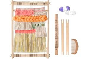 Ayasee Métier à tisser en bois, cadre de tissage multi-artisanat pour débutants et experts, 40 x 30 cm