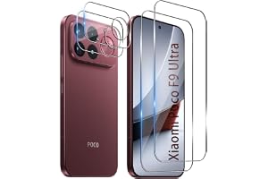 Bihizei Skärmskydd för Xiaomi Poco F9 Ultra , härdat glas | Bihizei 2 delar härdat glasskydd + 2 kameralinsskydd, lätt att