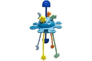 Bosmik - Juguetes Montessori 1-2 Años - Pulpo de Silicona sin BPA - Mordedor Bebe - Juguetes Niños 1-2 Años - Azul