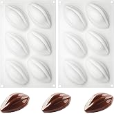 Butabeishy 2 x Silicone Cocoa Bean Molds 6 Holes | 3D Non-Stick Chocolate Mold for Mousse and Chocolates - Food Safe