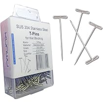 T-épingles Robustes en Acier Inoxydable pour le Blocage, le Tricot et la Couture 150 Unités, 38mm T-Épingle Est Livré avec le Fer Blanc Réutilisable Articulé (Conception de Couture T-épingles Robustes en Acier Inoxydable pour le Blocage, le Tricot et la Couture 150 Unités, 38mm T-Épingle Est Livré avec le Fer Blanc Réutilisable Articulé (Conception de Couture