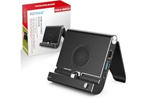 YCCTEAM Switch Dock for Switch, Dual USB Playstand Adjustable Switch Stand for Switch Lite, Support TV Mode, HDMI Type C Converter, Built-in Fan,3 USB Ports for Plug and Play