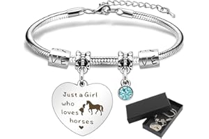 IUDWCG 1 Pcs Bracelet cadeau d'amitié, bracelet fille et cheval, cadeau parfait pour les amoureux des chevaux, cadeau d'anniversaire pour femme, fille, ami et famille.