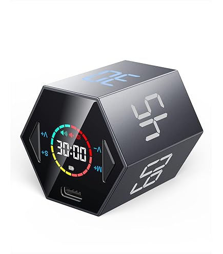 Buy Pomodoro Timer, Octagonal Magnetic Countdown Timer, Visual Digital Kitchen Timer, Flip