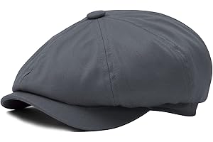 BOTVELA Men's 8 Piece Newsboy Flat Cap 100% Cotton Gatsby Ivy Golf Cabbie Hat