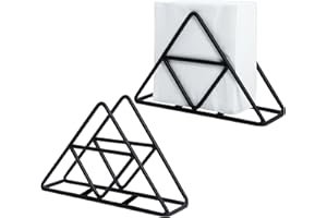 ULAWELLOR 2 Pezzi Portatovaglioli da Tavola in metallo Portatovaglioli di Carta,Portatovaglioli per Bar,Piani Cucina,Tavoli da Pranzo,Tavoli da Picnic Facile Pulire (Triangolo-Nero)