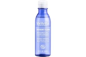 Melvita - Démaquillant Yeux Bi-Phase Waterproof - Bouquet Floral - Eaux Florales d'Oranger et Rose, Thé Vert - Yeux Sensibles - 200 ml