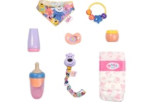 BABY born Kit de Démarrage avec Sucette Magique pour Poupées de 43 cm - pour les enfants Âgés de 3 ans et plus - Convient aux Petites Mains - Comprend une Sucette avec Chaîne, Couche, Anneau et plus