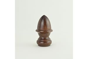 TENDAGGIMANIA Terminali Bastoni per Tende 1 Coppia - Per Bastone tenda Diametro 35 mm - MODELLO BAROCCO - COLORE NOCE - Terminali Bastone tende 100% Legno Made in Italy