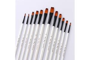TENSKY Pennello dell'artista-12pcs Pennelli per artisti di qualità Professionale per acquerelli, acrilici, Pittura a Olio e Pittura a Colori guazzo