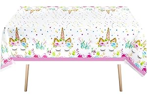 WHGHNCQ Tovaglia Unicorno Rettangolare 220x130cm per Compleanno e Baby Shower - Tovaglie per Feste