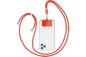 Bigcousin Handykette Universal,Universelles Handy um den Hals hängend,Handy Lanyard geeignet für meisten Smartphones,Orange rot