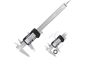 Calibro Digitale-Adoric Calibro digitale elettronico da 150 mm/6 pollici, acciaio inossidabile, display LCD durevole, esterno e profondità, conversione pollici/mm