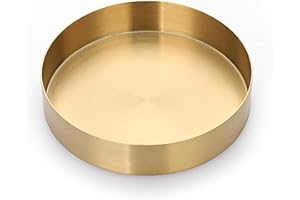 OGANAZI Gold Edelstahl Schlüsselschale Modern Schlüsselablage Runde Dekorative Schale Metall Dekotablett für Eingangshalle, Storage Tray für Schlüssel Münzen Schmuck Kerzen, Heimdeko Geschenk (14 cm)