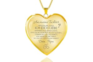 HAYOUWAY Geschenke für Frauen Mädchen Tochter Kinder Kette Herz Halskette Damen Teenager Mädchen Geschenke An Meine Tochter Kette mit Spruch Jahrestag Geburtstagsgeschenk für Frauen