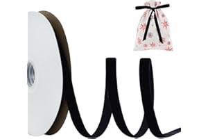 RIBBOOO Schwarzes Samtband 1cm x 10yds, Vintage Samtband für Weihnachten, Kranz Bögen Dekoration Handwerk Geschenkverpackung, Valentinstag Bouquet Verpackung