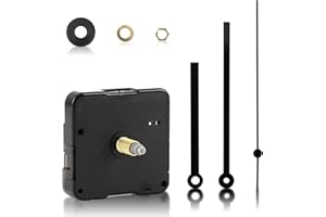 Buysow Orologio Silenzioso del Movimento Lungo Albero, Applicabile a Coppia Elevata Meccanismo di Movimento Dell'Orologio, Movimento dell'orologio Sostituzione Parti di Orologio Fai da Te 22mm (Nero)