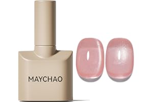 MAYCHAO 15ML Cat Eye Gel Nail Polish 1Pc Jelly Pink Magnetic Nail Polish with Magnet Soak off Holographic Cat Eye Gel Polish for Nail Art Manicure Salon DIY at Home