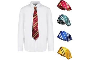 Seaehey Striped Tie Magic Cosplay Tie Wizard Tie Necktie Multicoloured Wizard School Accessory Halloween Carnival Christmas Gifts