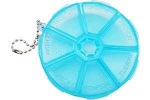 REEKNOKOL Portapillole portatile, 7 giorni portapillole portapillole organizer da viaggio organizer per tablet con ampio scomparto per vitamine, integratori, olio di fegato di merluzzo e farmaci (blu)