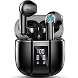 Cuffie Bluetooth, Auricolari Bluetooth 5.3 Wireless Stereo HiFi con 4 HD Mic, 48Ore Mini Cuffie Senza Fili IP7 Impermeabili, 