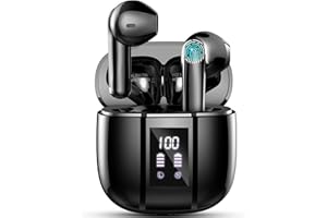 RENIMER Cuffie Bluetooth, Auricolari Bluetooth 5.3 Wireless Stereo HiFi con 4 HD Mic, 48Ore Mini Cuffie Senza Fili IP7 Impermeabili, 3g Ultra Leggero in Ear Cuffiette Bluetooth Cancellazione Rumore/LED/USB-C