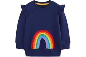 Dinopjs Felpe arcobaleno artistico maglione per bambini casual a maniche lunghe ponticello cartone animato stampato caldo cotone magliette sportive, festività, eventi, regali di compleanno per 2-7