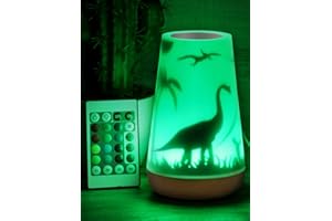 Mostof Dinosaure Veilleuses pour Enfants, Lampe de Chevet Multicolore à 360° avec Télécommande, Lumière Douce à LED (Dinosaure)
