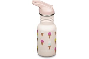 Klean Kanteen Classic Narrow (Flip Sport) Cykeldrickförslutning i rostfritt stål i rosa med en volym på 355 ml, 1011208