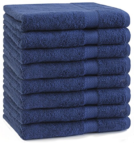 Betz 8 Stück Handtücher Set Handtuch Premium 100% Baumwolle 8 Stück Handtuch Größe 50×100 cm Farbe dunkelblau - 2